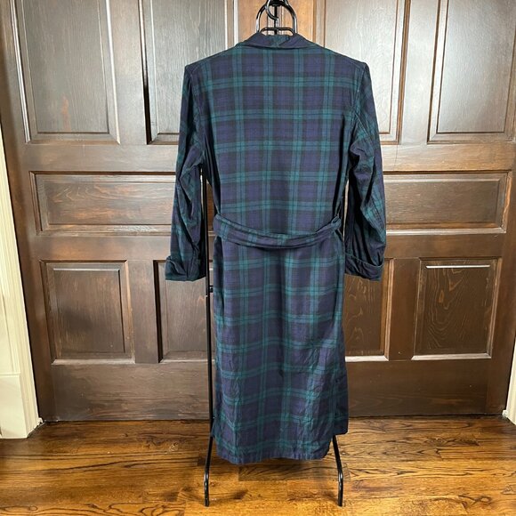Abercrombie & Fitch Viyella Men's Robe Sz M Vintage Wool Blend Blackwatch Plaid - Picture 4 of 11